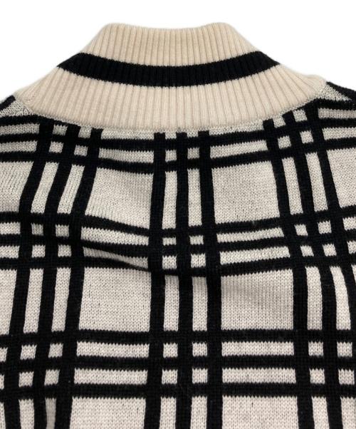 FENDI（フェンディ）FENDI (フェンディ) チェック柄モックネックウールニット アイボリー×ブラック サイズ:SIZE 48の古着・服飾アイテム