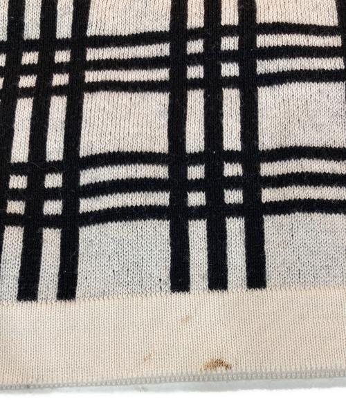 FENDI（フェンディ）FENDI (フェンディ) チェック柄モックネックウールニット アイボリー×ブラック サイズ:SIZE 48の古着・服飾アイテム