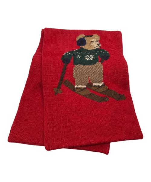 RALPH LAUREN（ラルフローレン）RALPH LAUREN (ラルフローレン) ポロベア ウールマフラー レッドの古着・服飾アイテム