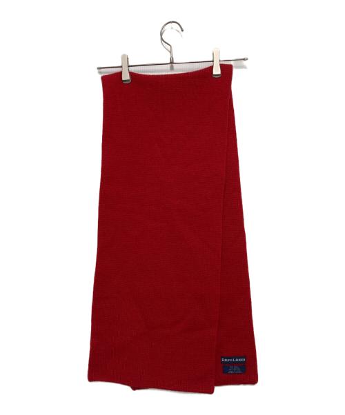 RALPH LAUREN（ラルフローレン）RALPH LAUREN (ラルフローレン) ポロベア ウールマフラー レッドの古着・服飾アイテム
