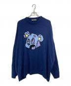 Candy Stripperキャンディーストリッパー）の古着「CND PATCHWORK BEAR ニット」｜ネイビー