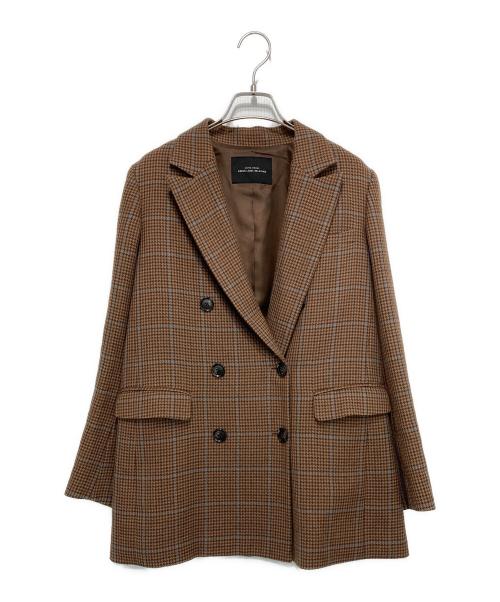 green label relaxing（グリーンレーベルリラクシング）green label relaxing (グリーンレーベルリラクシング) FM メリーノ ダブル ブレスト ジャケット ブラウン サイズ:36の古着・服飾アイテム