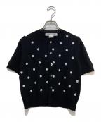COMME des GARCONS COMME des GARCONSコムデギャルソン コムデギャルソン）の古着「ドットビーズS/Sカーディガン」｜ブラック