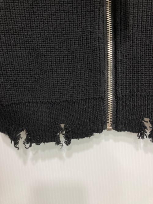 JOSE MOON（ジョゼムーン）JOSE MOON (ジョゼムーン) TULLE SLEEVE KNIT CARDIGAN チュールスリーブニットカーディガン ブラック サイズ:Fの古着・服飾アイテム