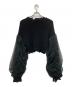 JOSE MOON (ジョゼムーン) TULLE SLEEVE KNIT CARDIGAN チュールスリーブニットカーディガン ブラック サイズ:F：6000円