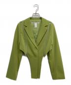 JOSE MOONジョゼムーン）の古着「ZIP OPEN SHOULDER JACKET」｜黄緑