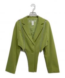 JOSE MOON（ジョゼムーン）の古着「ZIP OPEN SHOULDER JACKET」｜黄緑