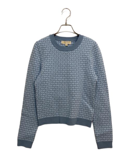 MICHAEL MICHAEL KORS（マイケル マイケルコース）MICHAEL MICHAEL KORS (マイケル マイケルコース) ロゴジャガードニット スカイブルー サイズ:Sの古着・服飾アイテム