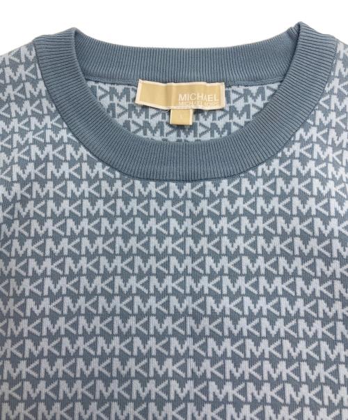 MICHAEL MICHAEL KORS（マイケル マイケルコース）MICHAEL MICHAEL KORS (マイケル マイケルコース) ロゴジャガードニット スカイブルー サイズ:Sの古着・服飾アイテム