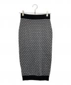 MICHAEL MICHAEL KORSマイケル マイケルコース）の古着「ロゴジャガードニットスカート」｜ブラック×シルバー