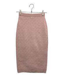 MICHAEL MICHAEL KORS（マイケル マイケルコース）の古着「ロゴジャガードニットスカート」｜ピンク