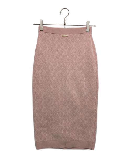 MICHAEL MICHAEL KORS（マイケル マイケルコース）MICHAEL MICHAEL KORS (マイケル マイケルコース) ロゴジャガードニットスカート ピンク サイズ:XXSの古着・服飾アイテム