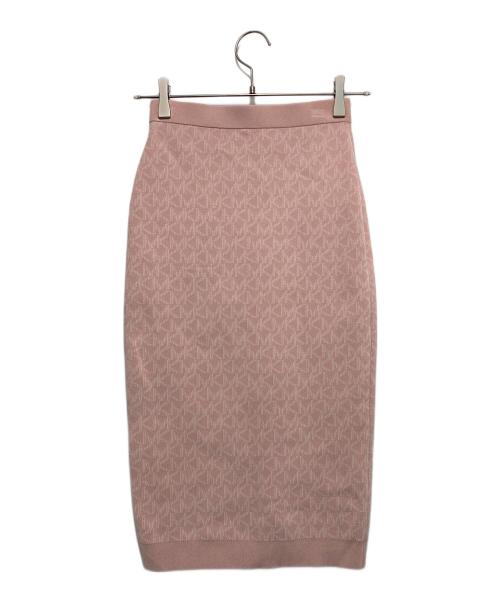 MICHAEL MICHAEL KORS（マイケル マイケルコース）MICHAEL MICHAEL KORS (マイケル マイケルコース) ロゴジャガードニットスカート ピンク サイズ:XXSの古着・服飾アイテム