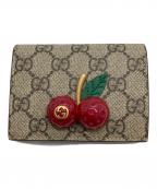 GUCCIグッチ）の古着「GGスプリーム チェリー ミニウォレット」