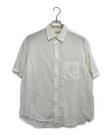 STEVEN ALAN（スティーブンアラン）の古着「CC ピケ ストライプ レギュラーカラー シャツ ALINE LOOSE CASUAL」｜ホワイト