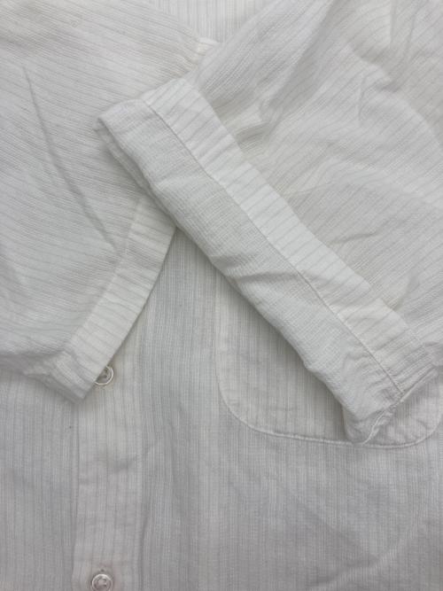 STEVEN ALAN（スティーブンアラン）STEVEN ALAN (スティーブンアラン) CC ピケ ストライプ レギュラーカラー シャツ ALINE LOOSE CASUAL ホワイト サイズ:Sの古着・服飾アイテム