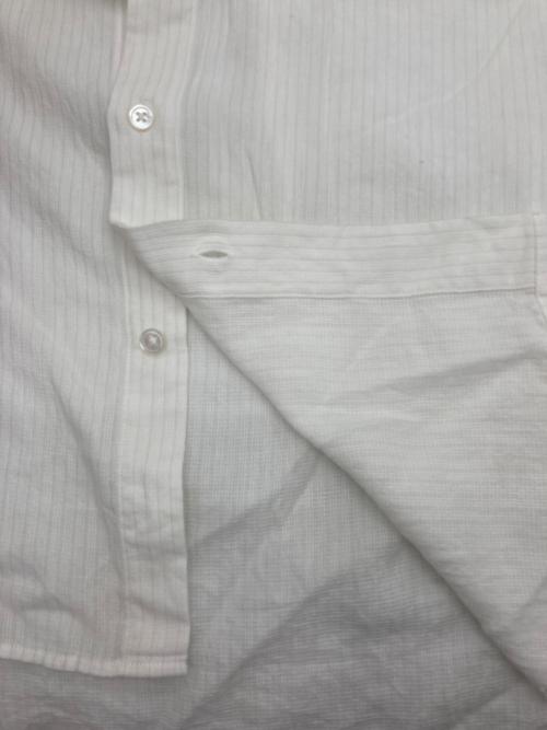 STEVEN ALAN（スティーブンアラン）STEVEN ALAN (スティーブンアラン) CC ピケ ストライプ レギュラーカラー シャツ ALINE LOOSE CASUAL ホワイト サイズ:Sの古着・服飾アイテム