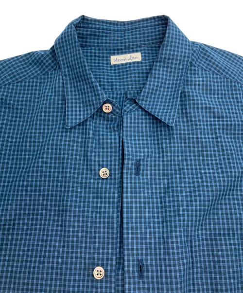 STEVEN ALAN（スティーブンアラン）STEVEN ALAN (スティーブンアラン) SOKTAS チェック レギュラーカラー シャツ ブルー サイズ:Sの古着・服飾アイテム