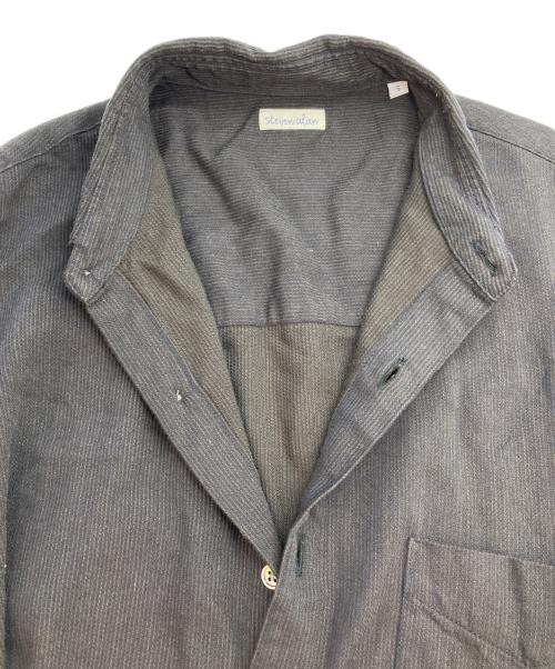 STEVEN ALAN（スティーブンアラン）STEVEN ALAN (スティーブンアラン) ドレープ コードレーン レギュラーカラー シャツ LOOSE ブラウン サイズ:Sの古着・服飾アイテム