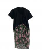 JUNYA WATANABE COMME des GARCONS(ジュンヤワタナベ コムデギャルソン）の古着「切替カットソーワンピース」｜ブラック×ピンク