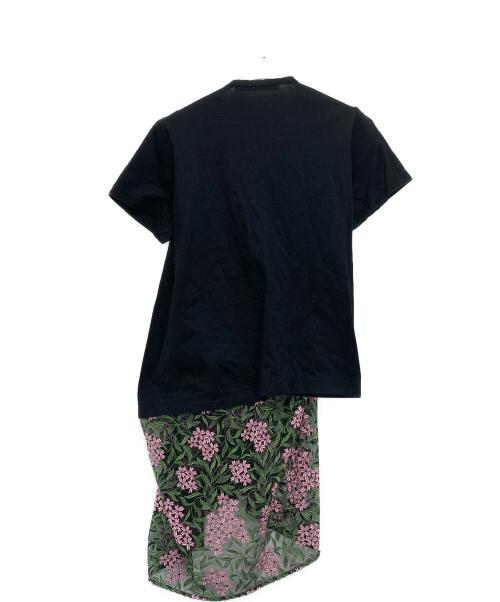 JUNYA WATANABE COMME des GARCONS（(ジュンヤワタナベ コムデギャルソン）JUNYA WATANABE COMME des GARCONS ((ジュンヤワタナベ コムデギャルソン) 切替カットソーワンピース ブラック×ピンク サイズ:FREEの古着・服飾アイテム