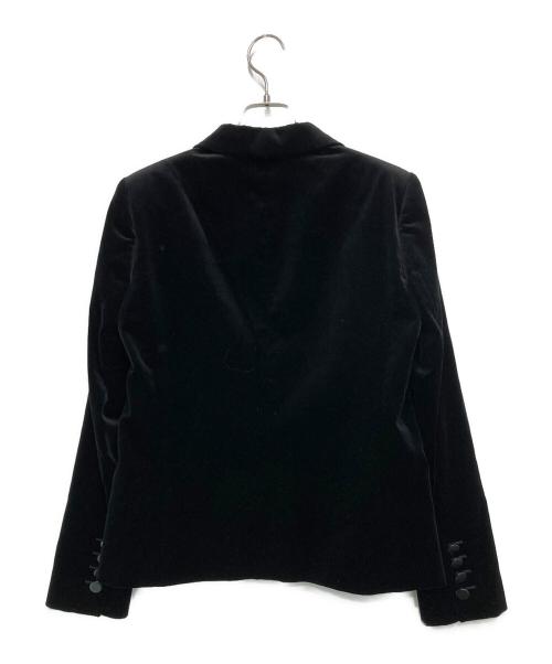 GUCCI（グッチ）GUCCI (グッチ) レザーラペルベルベットジャケット ブラック サイズ:42の古着・服飾アイテム