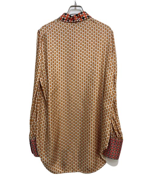 GUCCI（グッチ）GUCCI (グッチ) プルオーバーボウタイシルクブラウス オレンジ サイズ:44の古着・服飾アイテム