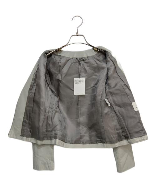 ANAYI（アナイ）ANAYI (アナイ) ノーカラーラムレザージャケット グレー サイズ:36 未使用品の古着・服飾アイテム