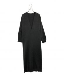 JOSE MOON（ジョゼムーン）の古着「DEEP V KNIT DRESS」｜グレー