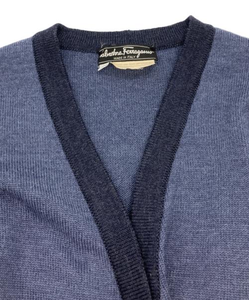 Salvatore Ferragamo（サルヴァトーレ フェラガモ）Salvatore Ferragamo (サルヴァトーレ フェラガモ) ガンチーニウールニットカーディガン ネイビー サイズ:Sの古着・服飾アイテム