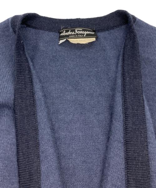 Salvatore Ferragamo（サルヴァトーレ フェラガモ）Salvatore Ferragamo (サルヴァトーレ フェラガモ) ガンチーニウールニットカーディガン ネイビー サイズ:Sの古着・服飾アイテム