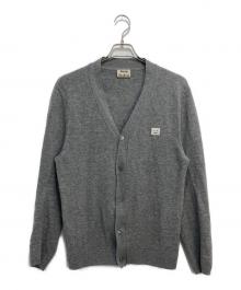 Acne studios（アクネ ストゥディオズ）の古着「フェイスパッチニットカーディガン」｜グレー