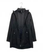 LAUREN RALPH LAURENローレン ラルフ ローレン）の古着「キルティング レイヤード風フーデッドコート」｜ブラック