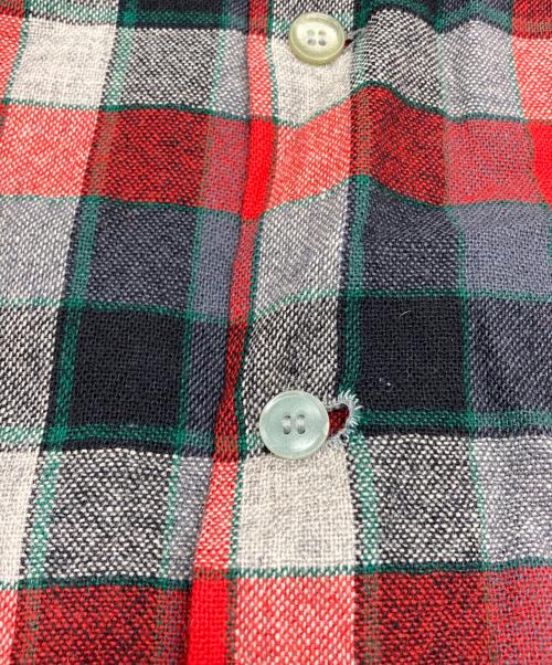 PENDLETON（ペンドルトン）PENDLETON (ペンドルトン) 50~60's チェックウール オープンカラーシャツ レッド×ブラック サイズ:Lの古着・服飾アイテム