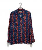WACKO MARIAワコマリア）の古着「レオパードオープンカラーシャツ」｜ネイビー