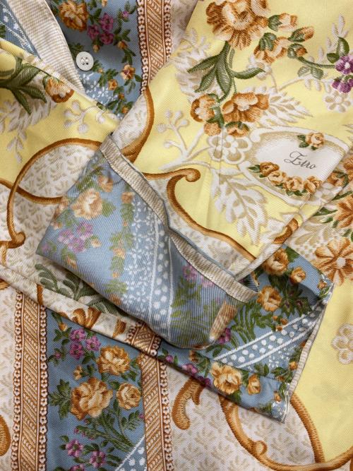 ETRO（エトロ）ETRO (エトロ) シルク総柄シャツ イエロー サイズ:40の古着・服飾アイテム