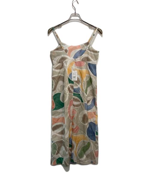 BALLSEY（ボールジィ）BALLSEY (ボールジィ) セルフロートプリント Iラインキャミソールワンピース ベージュ サイズ:36の古着・服飾アイテム