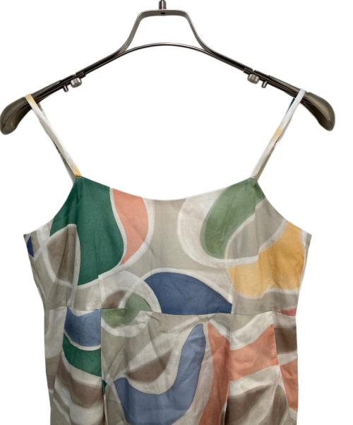 BALLSEY（ボールジィ）BALLSEY (ボールジィ) セルフロートプリント Iラインキャミソールワンピース ベージュ サイズ:36の古着・服飾アイテム