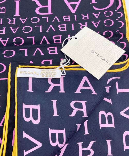 BVLGARI（ブルガリ）BVLGARI (ブルガリ) 総柄スカーフ ブラック 未使用品の古着・服飾アイテム