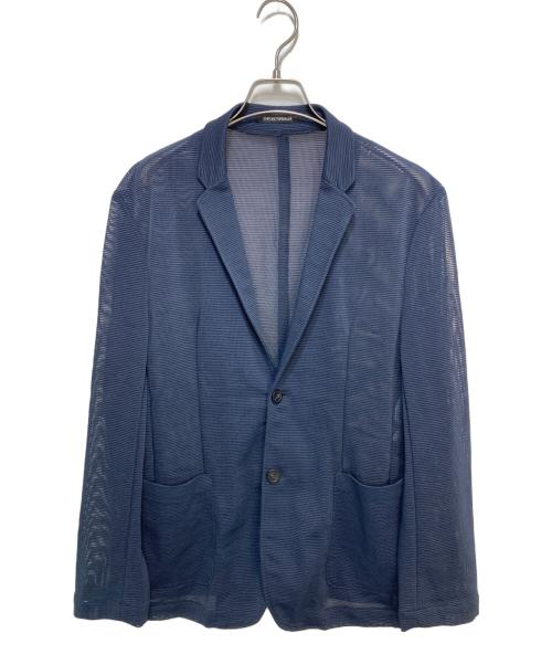 EMPORIO ARMANI（エンポリオ アルマーニ）EMPORIO ARMANI (エンポリオ アルマーニ) メッシュ2Bジャケット ネイビー サイズ:48の古着・服飾アイテム