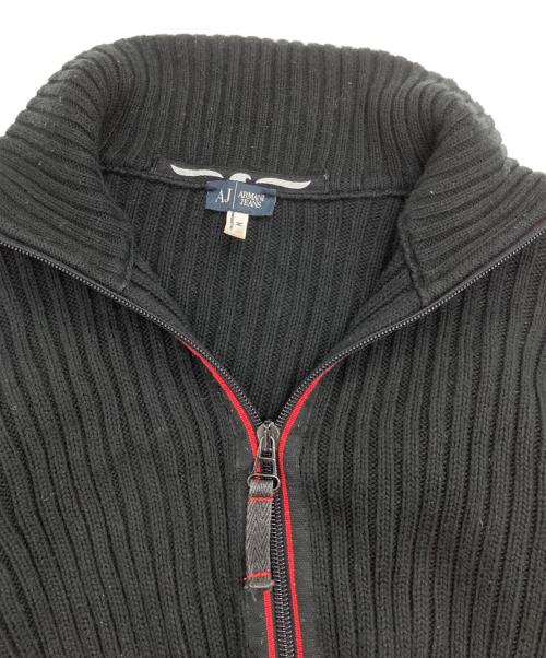 ARMANI JEANS（アルマーニジーンズ）ARMANI JEANS (アルマーニジーンズ) ドライバーズニット ブラック サイズ:Mの古着・服飾アイテム