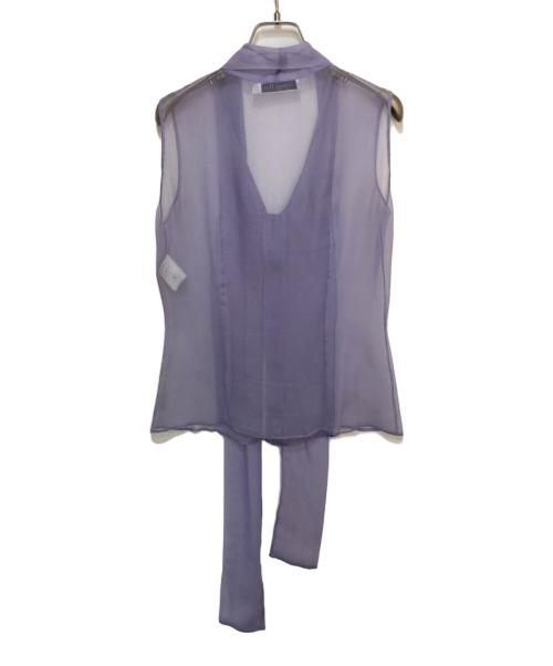 Christian Dior（クリスチャン ディオール）Christian Dior (クリスチャン ディオール) シルクボウタイブラウス パープル サイズ:38の古着・服飾アイテム