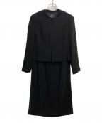 LANVIN NOIRランバン ノワール）の古着「ノーカラー ワンピースセットアップ」｜ブラック