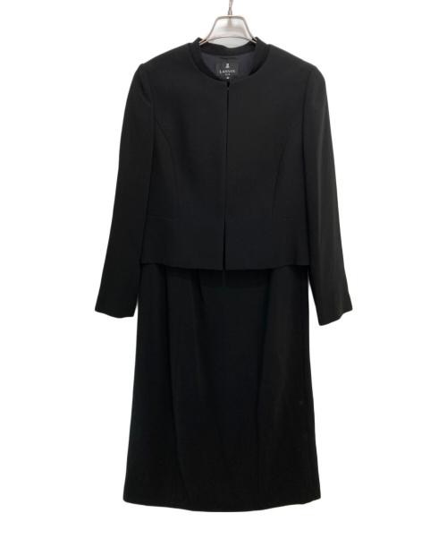 LANVIN NOIR（ランバン ノワール）LANVIN NOIR (ランバン ノワール) ノーカラー ワンピースセットアップ ブラック サイズ:42の古着・服飾アイテム
