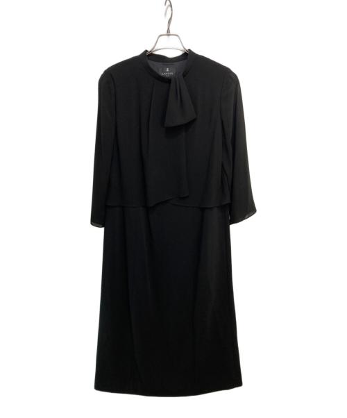 LANVIN NOIR（ランバン ノワール）LANVIN NOIR (ランバン ノワール) ノーカラー ワンピースセットアップ ブラック サイズ:42の古着・服飾アイテム