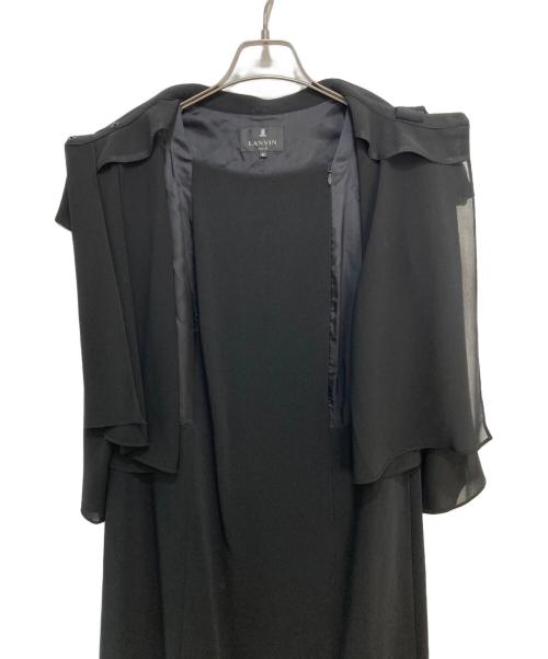 LANVIN NOIR（ランバン ノワール）LANVIN NOIR (ランバン ノワール) ノーカラー ワンピースセットアップ ブラック サイズ:42の古着・服飾アイテム
