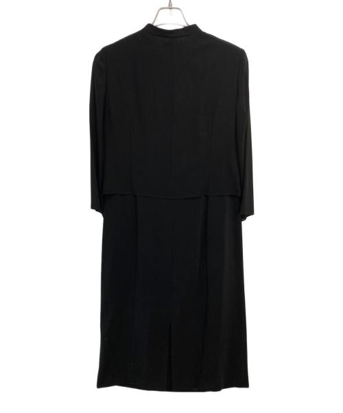 LANVIN NOIR（ランバン ノワール）LANVIN NOIR (ランバン ノワール) ノーカラー ワンピースセットアップ ブラック サイズ:42の古着・服飾アイテム