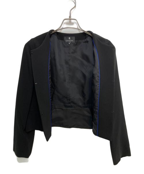 LANVIN NOIR（ランバン ノワール）LANVIN NOIR (ランバン ノワール) ノーカラー ワンピースセットアップ ブラック サイズ:42の古着・服飾アイテム