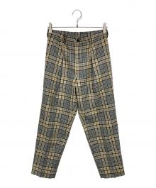 MARKAWARE（マーカウェア）の古着「PLEAT FRONT PEGTOP PANTS」｜ベージュ×ネイビー