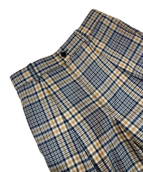 MARKAWARE（マーカウェア）MARKAWARE (マーカウェア) PLEAT FRONT PEGTOP PANTS ベージュ×ネイビー サイズ:1の古着・服飾アイテム